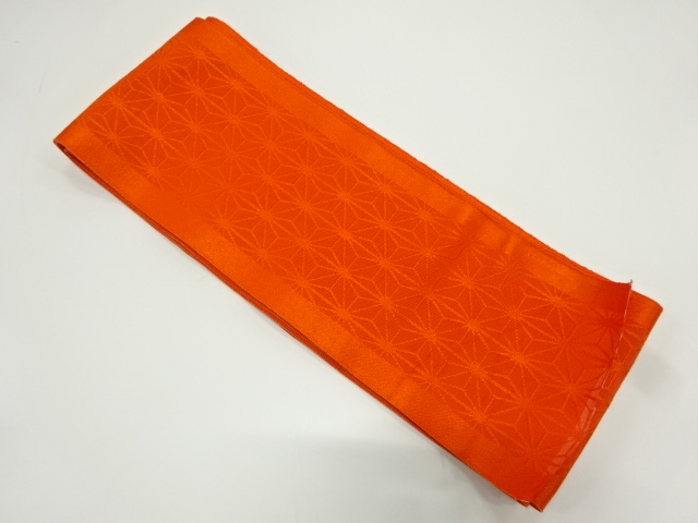 リサイクル　麻の葉模様織出し半幅帯